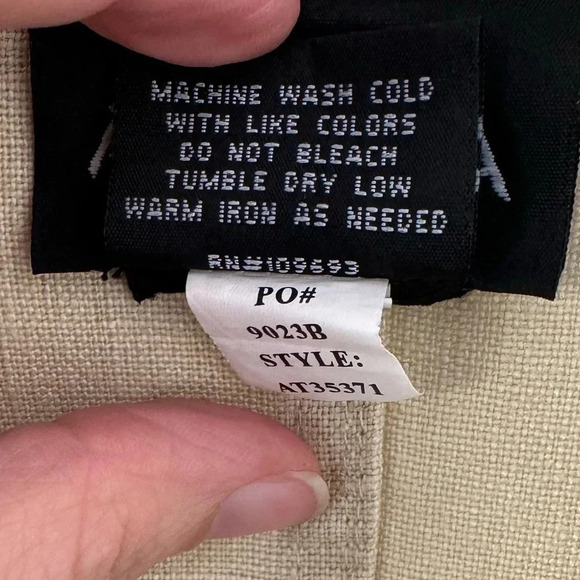 Athleta Linen Utility Jacket, Tan Color, Size Medium, Ties at Waist - Picture 6 of 6
